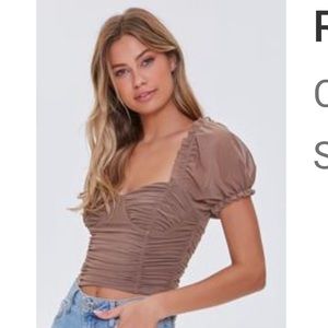 Ruched sweetheart crop top